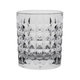 Steelite 9 oz Carve Cut Tumbler - Plastic, Clear (24/Case) - Polycrystal Design - Chicken Pieces