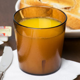 Cambro 9 7/10 oz Amber Textured Plastic Tumbler (24/Case) - Scratch-Resistant - Chicken Pieces