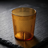 Cambro 9 7/10 oz Amber Textured Plastic Tumbler (24/Case) - Scratch-Resistant - Chicken Pieces