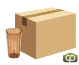Cambro 12 3/5 oz Amber Fluted Plastic Tumbler (36/Case) - Glass-Like Appearance - Chicken Pieces