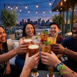 Cambro 16 oz Light Amber Crackled Plastic Tumbler (36/Case) -Durable Material - Chicken Pieces