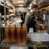 Cambro 16 oz Light Amber Crackled Plastic Tumbler (36/Case) -Durable Material - Chicken Pieces