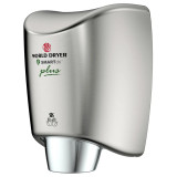 World Dryer Automatic Hand Dryer - 10 Second Dry Time, Brushed Stainless, 120V - Chicken Pieces