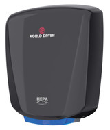 World Dryer Automatic Hand Dryer - 12 Second Dry Time, Aluminum Black - Chicken Pieces
