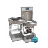 Elkay Stainless Steel Wall Mount Bi-Level Drinking Fountain with Bottle Filler - Chicken Pieces