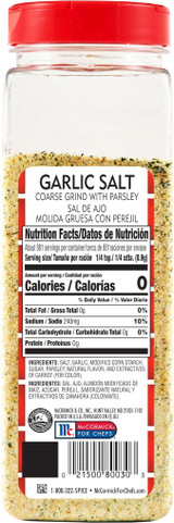 Lawry's 28 oz. Garlic Salt with Parsley, Coarse Grind (6/Case) - Exciting Salt - Chicken Pieces
