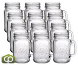 Libbey 97085 16 1/2 oz County Fair Drinking Jar, Clear Glass 12/Case - Chicken Pieces