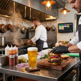 Libbey 15429 14 oz Gibraltar® Footed Pilsner Glass - DuraTuff® (24/Case) - Chicken Pieces