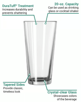 Libbey 15144 20 oz DuraTuff Restaurant Basics Mixing Glass - (12/Case) - Chicken PiecesLibbey 15144 20 oz DuraTuff Restaurant Basics Mixing Glass - (12/Case) - Chicken Pieces