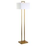 68" Brass Traditional Shaped Floor Lamp With White Frosted Glass Rectangular Shade - CP-HMEROOTS-523374