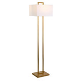 68" Brass Traditional Shaped Floor Lamp With White Frosted Glass Rectangular Shade - CP-HMEROOTS-523374