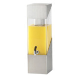 Cal-Mil 3 gal Beverage Dispenser with Ice Tube - Acrylic Tank, Stainless Base - Chicken Pieces