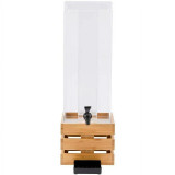 Cal-Mil Bamboo Base 3 gal Beverage Dispenser with Ice Tube - Acrylic Container - Chicken Pieces