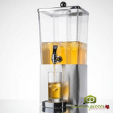 Cal-Mil 3 gal Beverage Dispenser w/ Ice Tube, Durable Polycarbonate & Steel Base - Chicken Pieces