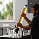 Beer Tubes Unique Serving 1/4 100 oz. Tall Tube Black Conic Beer Tower - Chicken Pieces