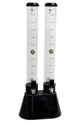 Beer Tubes 1/4 (2) 100 oz. Tall Double Beer Tower - Classic Black Base Design - Chicken Pieces Beer Tubes 1/4 (2) 100 oz. Tall Double Beer Tower - Classic Black Base Design - Chicken Pieces