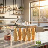JOY #40 Flat Bottom Cake Cone Dispenser Pack - 672/Case | Multi-Scoop Treats