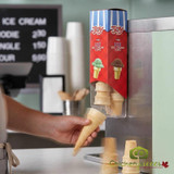 JOY #40 Flat Bottom Cake Cone Dispenser Pack - 672/Case | Multi-Scoop Treats