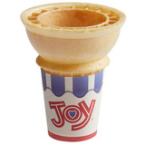 JOY #10 Flat Bottom Jacketed Cake Cone Dispenser Pack - 896/Case | Single Scoops 