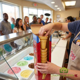 JOY #22D Flat Bottom Cake Cone Dispenser Pack - 864/Case | Light & Sweet Cones