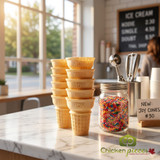 JOY #30 Flat Bottom Cake Ice Cream Cone - 275/Case | Perfect for Double Scoops