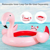 Chicken Pieces Inflatable Flamingo Floating Island 6 People with 6 Cup Holders for Pool and River 