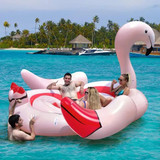 Chicken Pieces Inflatable Flamingo Floating Island 6 People with 6 Cup Holders for Pool and River 