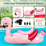 Chicken Pieces Inflatable Flamingo Floating Island 6 People with 6 Cup Holders for Pool and River 