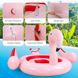 Chicken Pieces Inflatable Flamingo Floating Island 6 People with 6 Cup Holders for Pool and River 