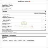 McCormick Imperial Spice Cumin Ground (12/Case) 425 GR (0.94 lbs) — Nutrition and Ingredients Label — www.chickenpieces.com