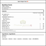 Sysco Classic Pepper Pack (6/Case) 1000CT- Convenient Single Serving Size — Nutrition and Ingredients Label — www.chickenpieces.com