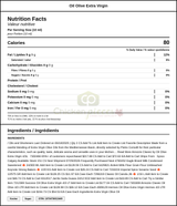 Arrezzio Classi Olive Oil Extra Virgin - Premium Blend, 3L (4/Case) - 26.4 LBS — Nutrition and Ingredients Label — www.chickenpieces.com