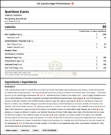 Sysco Supreme High Performance Canola Oil - Stable and Long-Lasting, 17.3L  — Nutrition and Ingredients Label — www.chickenpieces.com
