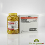 Sysco Classic Hot Pickled Banana Pepper Rings 3.78L (2/Case) - 128 fl oz (16 lbs)