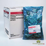Sysco Classic Whole Pepperoncini Pouch 4L (6/Case) - 135.2 fl oz (8.44 lbs)