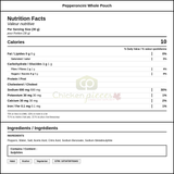 Sysco Classic Whole Pepperoncini Pouch 4L (6/Case) - 135.2 fl oz (8.44 lbs) — Nutrition and Ingredients Label — www.chickenpieces.com