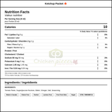House Recipe Tomato Ketchup Packets 8ML (504/Case) - Canadian Made — Nutrition and Ingredients Label — www.chickenpieces.com