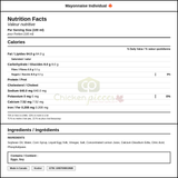 Heinz Individual Mayonnaise Packets 12.5GM (200/Case) - 0.44 oz (5.78 lbs) — Nutrition and Ingredients Label — www.chickenpieces.com