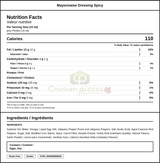 Hellmann's Spicy Mayonnaise Dressing - 3.78 L/1 Gallon  (2/Case) — Nutrition and Ingredients Label — www.chickenpieces.com