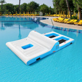 Chicken Pieces Floating 4-Person Inflatable Lounge Raft with 130W Electric Air 