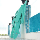 Chicken Pieces TALE Folding Adirondack Chair with Pullout Ottoman with Cup Holder, Oversized, Poly Lumber, for Patio Deck Garden, Backyard Furniture, Easy to Install,GREEN. 