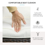 Chicken Pieces Outsunny Patio Wicker Adirondack Chair, Outdoor All-Weather Rattan Fire Pit Chair w/ Soft Cushions, Tall Curved Backrest and Comfortable Armrests for Deck or Garden, Cream White 