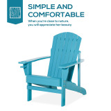 Chicken Pieces Outsunny Wooden Adirondack Chair, Outdoor Patio Lawn Chair with Cup Holder, Weather Resistant Lawn Furniture, Classic Lounge for Deck, Garden, Backyard, Fire Pit, Sky Blue 