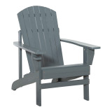 Chicken Pieces Outsunny Wooden Adirondack Chair, Outdoor Patio Lawn Chair with Cup Holder, Weather Resistant Lawn Furniture, Classic Lounge for Deck, Garden, Backyard, Fire Pit, Dark Gray 