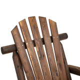 Chicken Pieces Outsunny Outdoor Wooden Rocking Chair, Single-person Adirondack Rocking Patio Chair with Rustic High Back, Slatted Seat and Backrest for Indoor, Backyard, Garden, Carbonized 