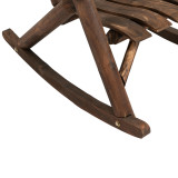 Chicken Pieces Outsunny Outdoor Wooden Rocking Chair, Single-person Adirondack Rocking Patio Chair with Rustic High Back, Slatted Seat and Backrest for Indoor, Backyard, Garden, Carbonized 