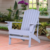 Chicken Pieces Wooden Adirondack Chair, Outdoor Patio Lawn Chair with Cup Holder, Weather Resistant Lawn Furniture, Classic Lounge for Deck, Garden, Backyard, Fire Pit, Gray 