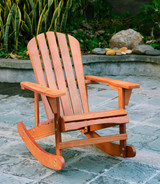 Chicken Pieces Adirondack Rocking Chair Solid Wood Chairs Finish Outdoor Furniture for Patio, Backyard, Garden - Walnut Brown 