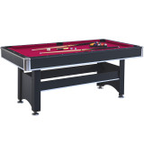 Chicken Pieces 6-ft Pool Table with Table Tennis Top - Black Frame with Red Felt - Dual-Function Game Table 