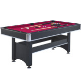 Chicken Pieces 6-ft Pool Table with Table Tennis Top - Black Frame with Red Felt - Dual-Function Game Table 